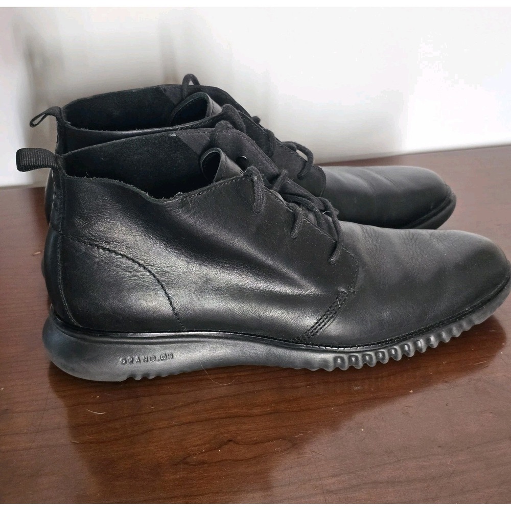 Cole Haan Zerogrand Chukka Boots Shoes Black Leather Dress C26198 - Mens Size 10